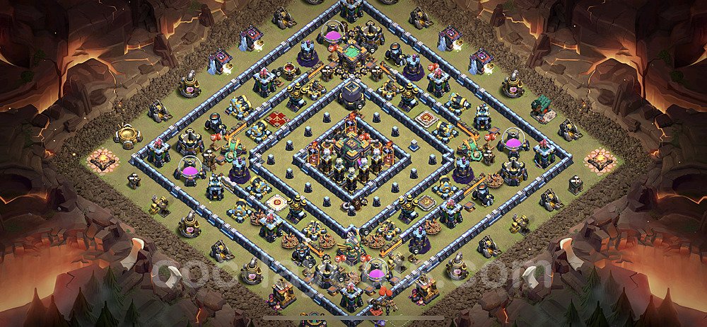 TH14 Hybrid Village Layout – Anti 2-Star Ranked Design CoC 2026