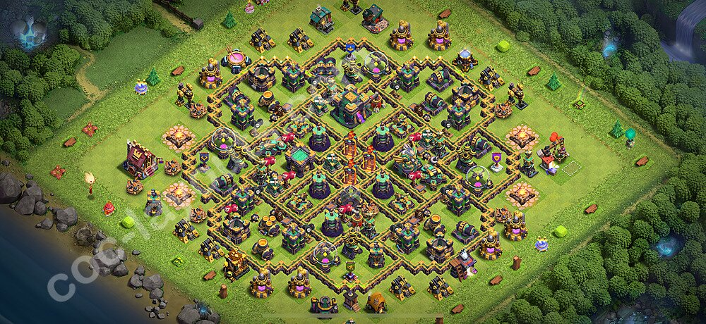 TH14 Hybrid Village Layout – Hybrid Defense Ranked Design CoC 2026