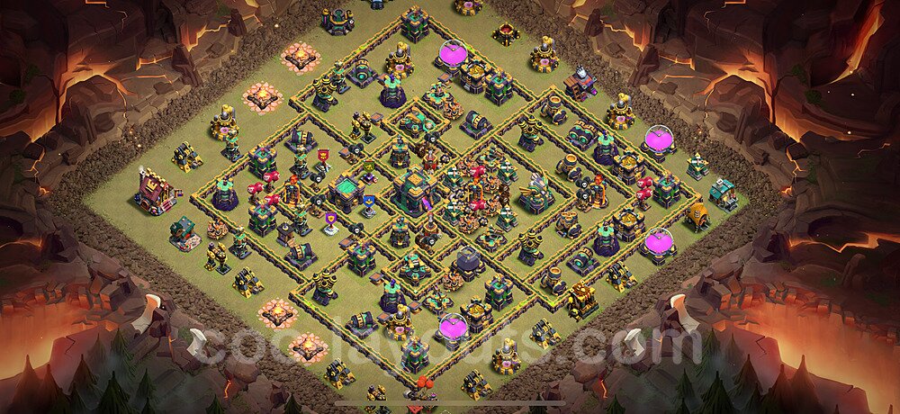 TH14 War Base with Link β Anti 2-Star Layout Season 2026