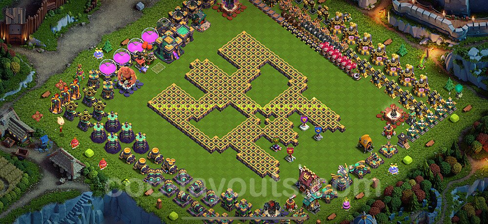 TH14 War Setup – Solid Defense Defensive Layout 2026