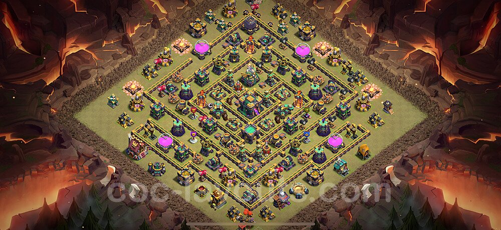 TH14 War Village Layout – Anti 2-Star Ranked Design 2026