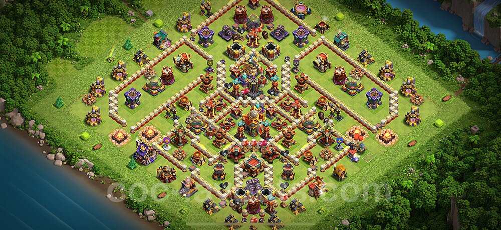 Anti 2-Star Layout for TH16 – Proven War Base CoC 2026