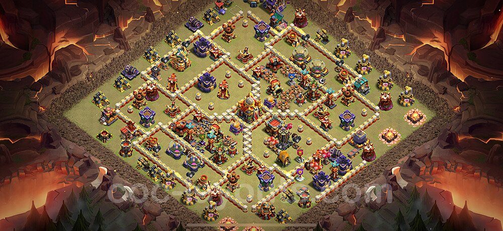 TH16 War Base with Link – Anti 3-Star Layout CoC 2026