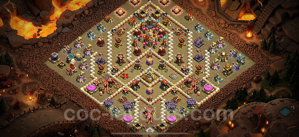 TH16 War Base with Link β Solid Defense Layout CoC 2026