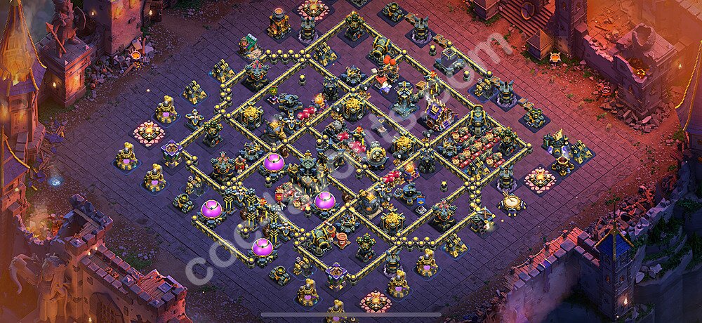 TH17 War Base with Link β Anti 3-Star Layout 2025