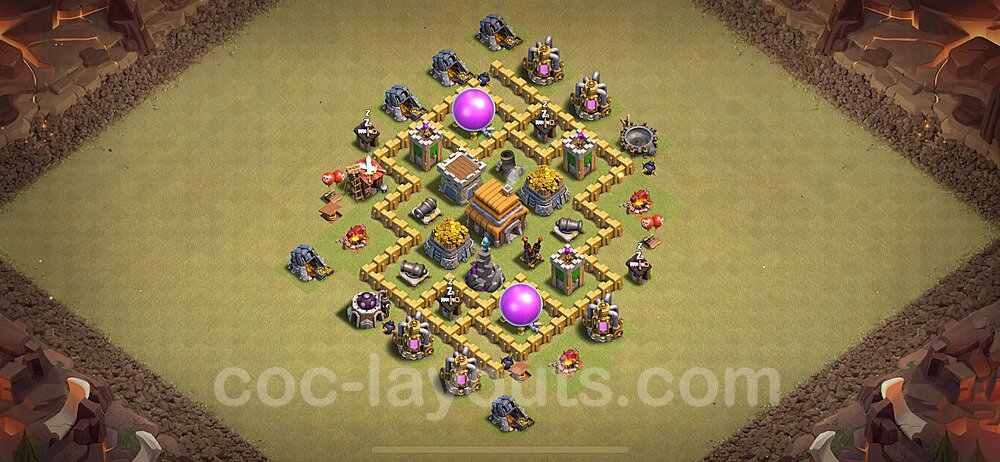 Hybrid Base Layout TH5 – Anti 3-Star Defensive Strategy 2025