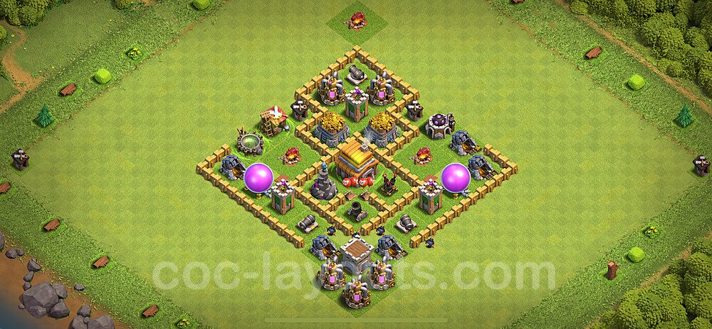 TH5 Hybrid Base with Copy Link – Hybrid Defense Strategy CoC 2026