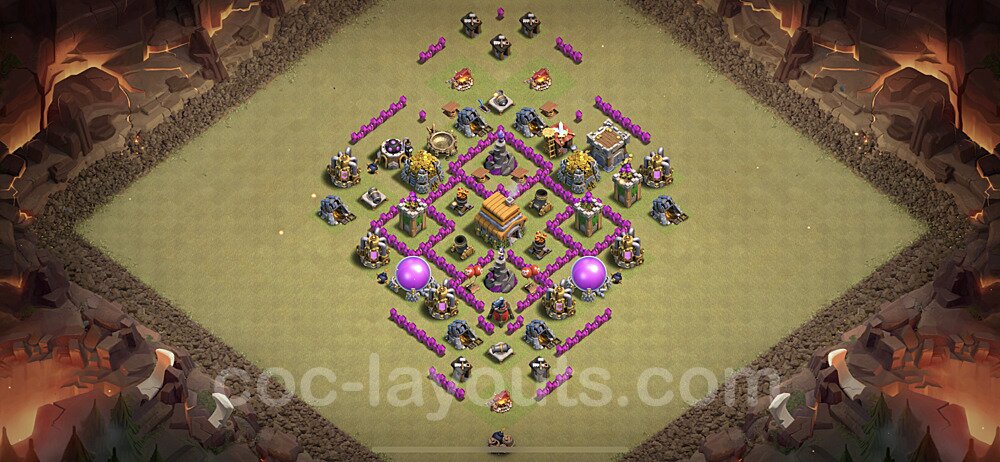 TH6 Anti Everything Base – Competitive War Layout CoC 2026