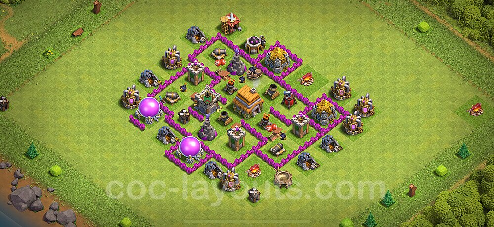 TH6 Defensive Trophy Layout – Trophy Pushing with Link Updated 2026