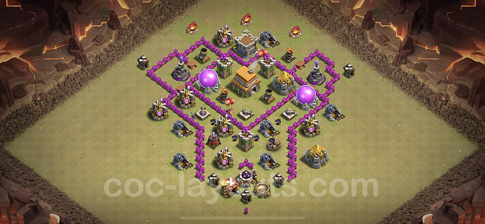 TH6 Defensive War Layout – Anti Everything with Link Updated 2026