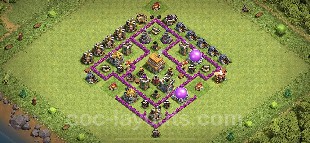 TH6 Trophy Pushing Base Design – Top Trophy Layout CoC 2026