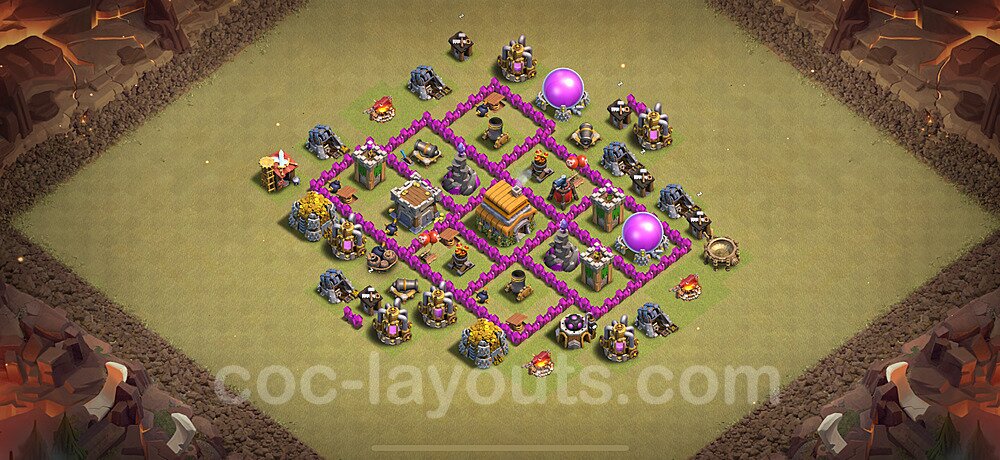 TH6 War Layout – Anti 3-Star Strategy & Base Link 2025