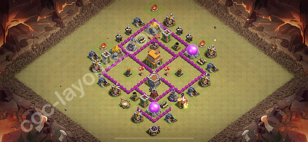 TH6 War Setup – Anti Air Defensive Layout 2025