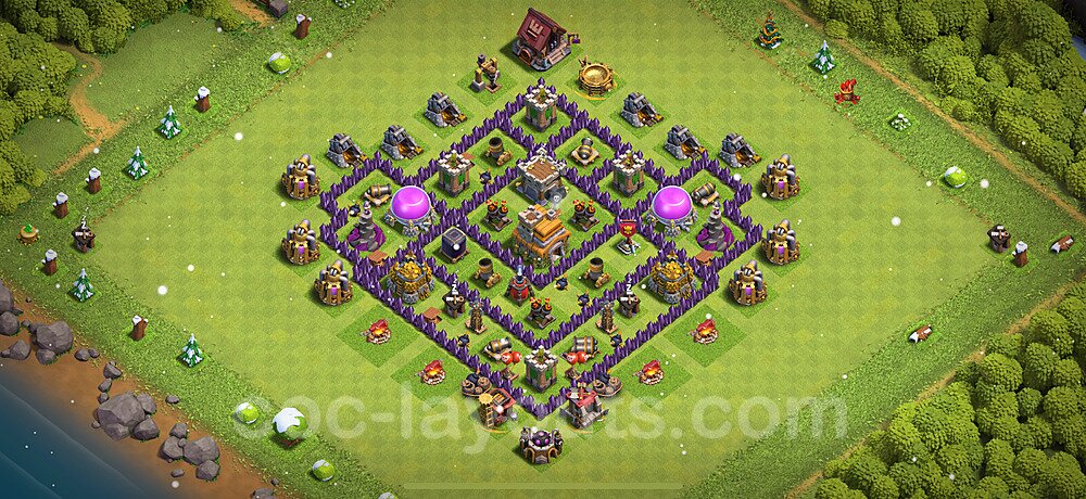 Anti Everything Layout for TH7 – Proven War Base Season 2026