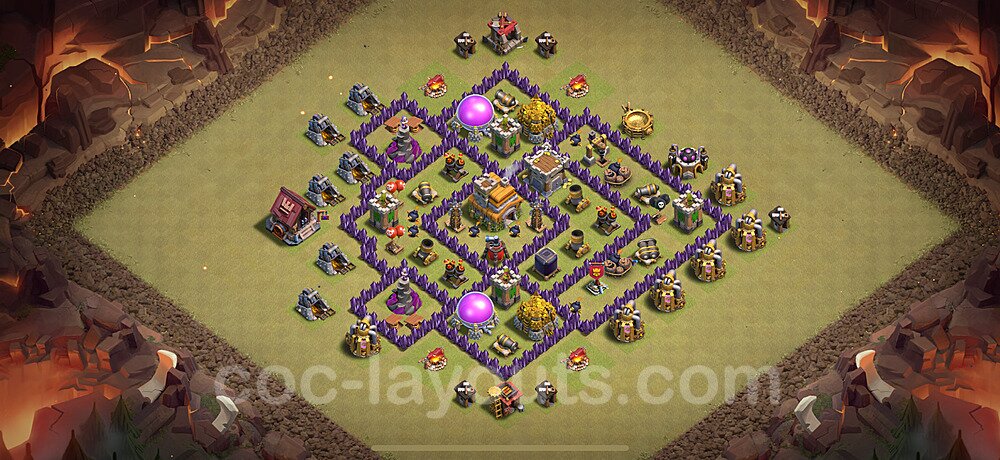 Best TH7 Hybrid Base – Anti 2-Star Plan CoC 2026