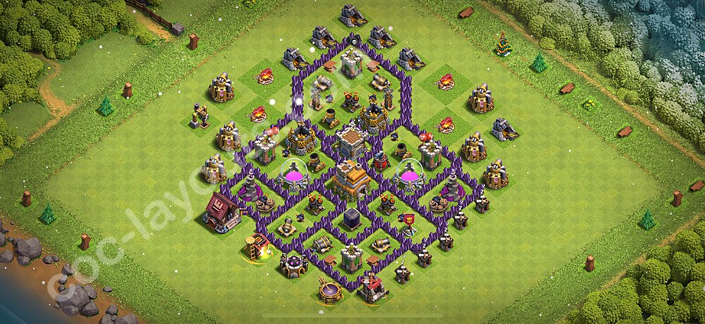 High Win-Rate TH7 Farming Base – Anti 3-Star Layout CoC 2026