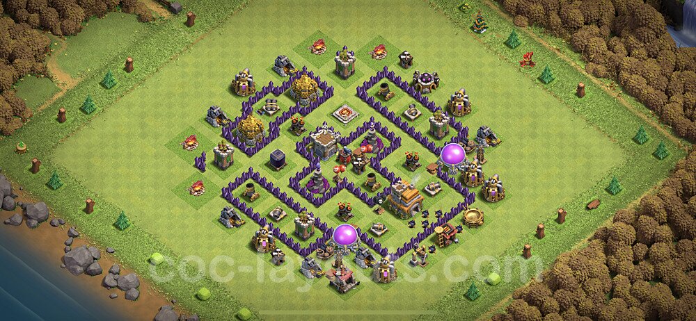 High Win-Rate TH7 War Base – Anti Dragon Layout Season 2026