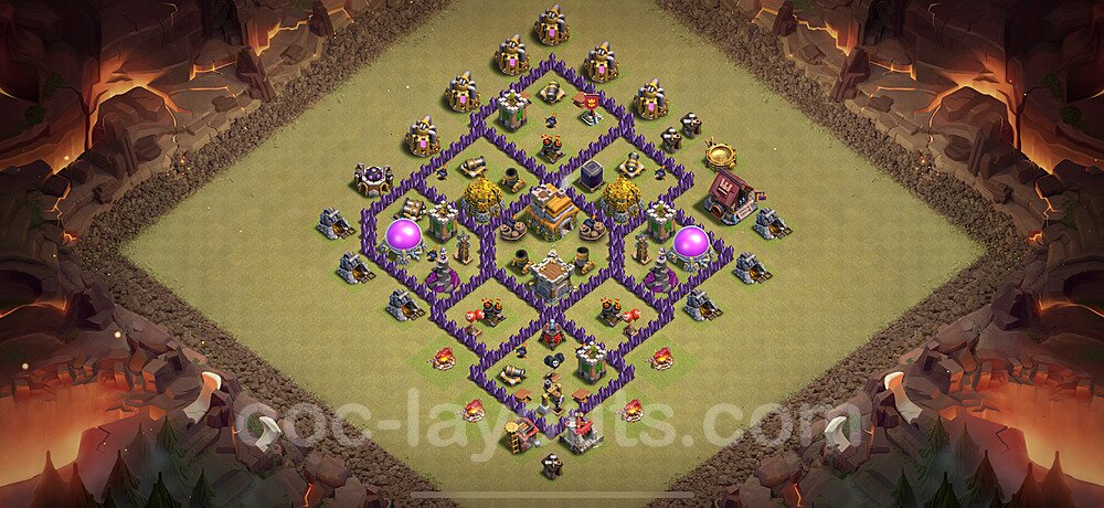 Hybrid Base Layout TH7 – Hybrid Defense Defensive Strategy 2026