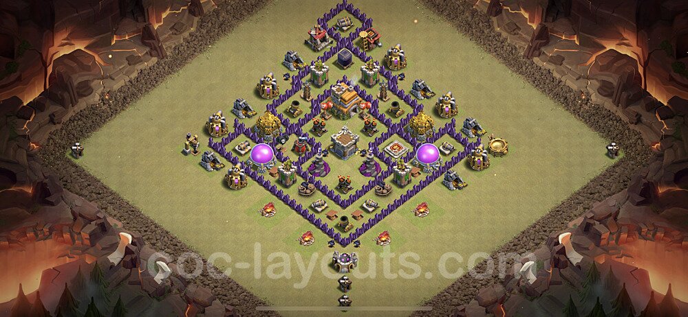 Ranked TH7 War Base – Anti Air with Link 2025