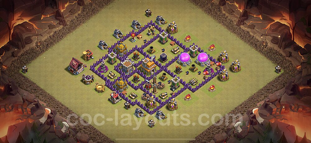 TH7 Anti 2-Star Base Design – Top Hybrid Layout CoC 2026