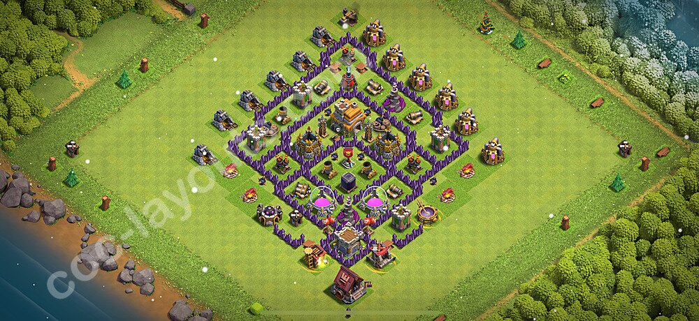 TH7 Defensive Hybrid Layout – Anti 3-Star with Link 2026