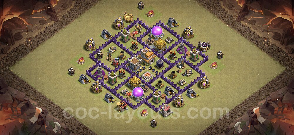 TH7 Hybrid Base with Link – Hybrid Defense Layout 2025