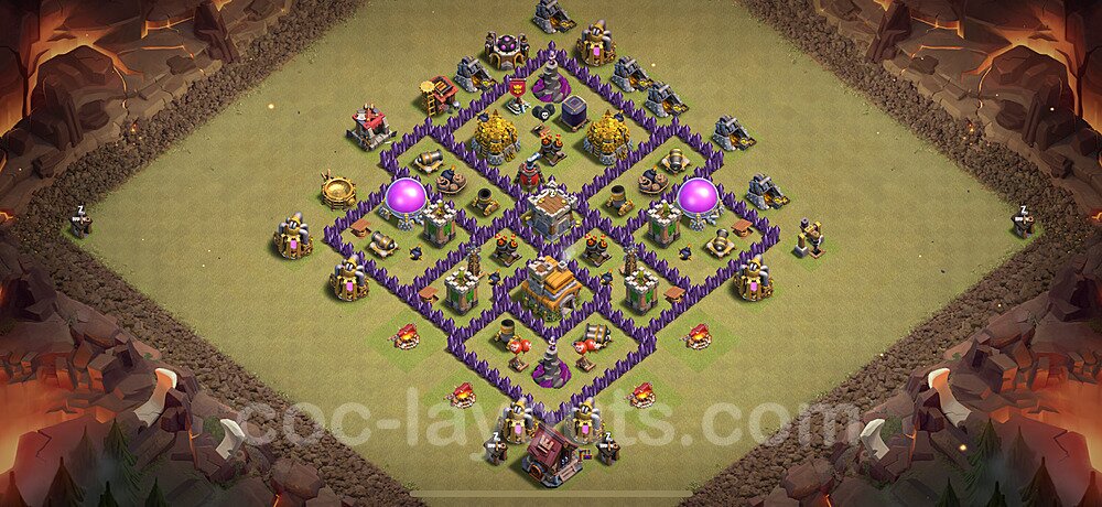 TH7 War Base with Link – Anti 2-Star Layout CoC 2026