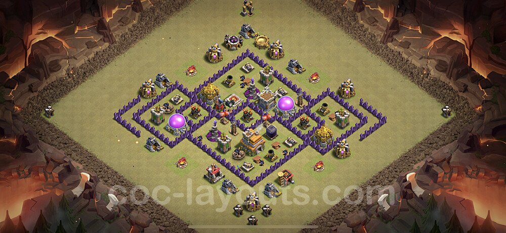TH7 War Base with Link – Anti Air Layout Updated 2026