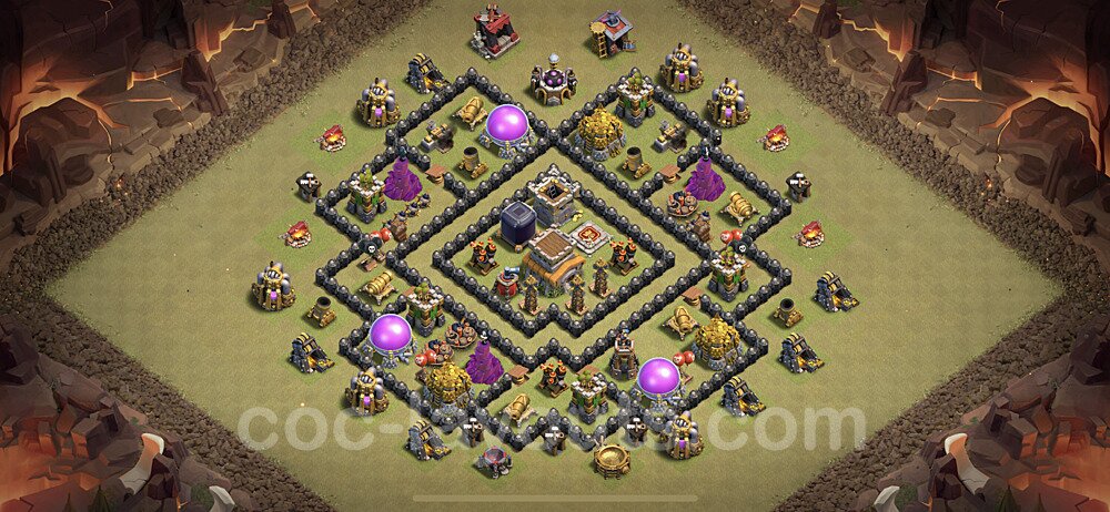 Best TH8 War Base – Anti 2-Star Plan 2025