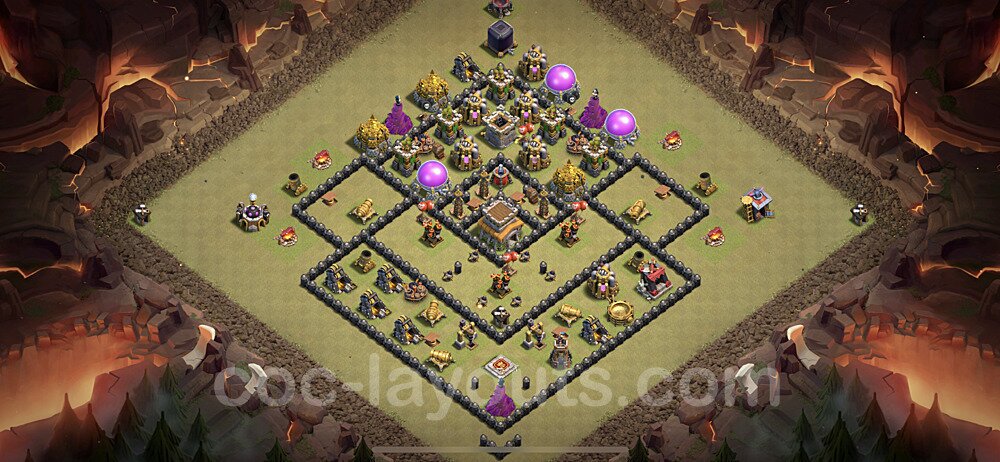 Best TH8 War Base – Anti Everything Plan CoC 2026