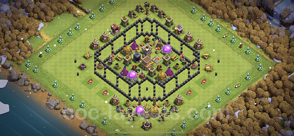 High Win-Rate TH8 War Base – Solid Defense Layout Season 2026