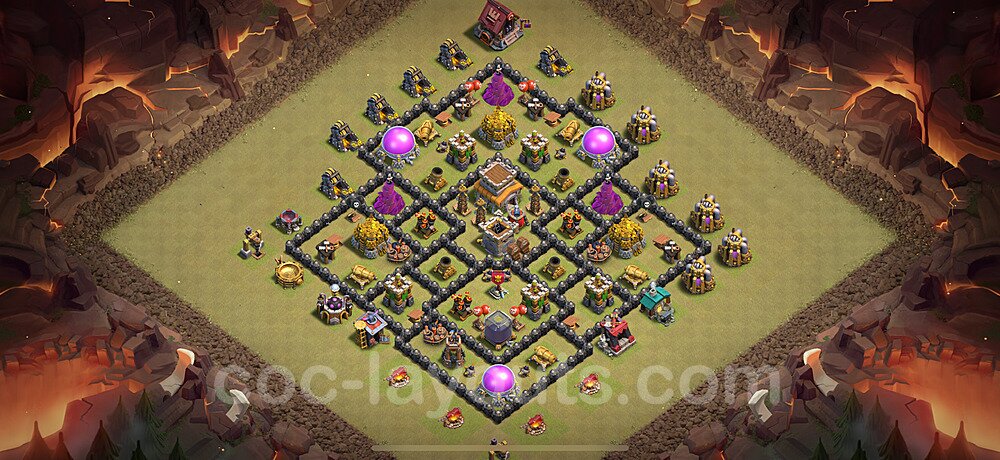 Hybrid Defense TH8 Base Layout | Best Hybrid Design 2026