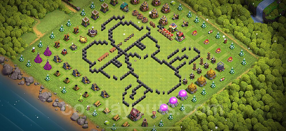 New TH8 War Base – Solid Defense Design & Copy Link Updated 2026