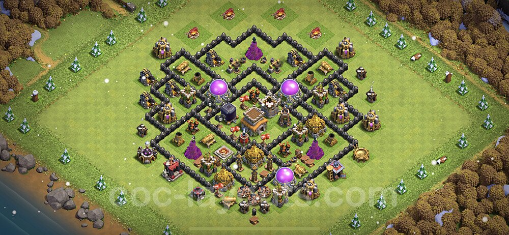 Optimized TH8 Base – Hybrid Defense Hybrid Plan CoC 2026