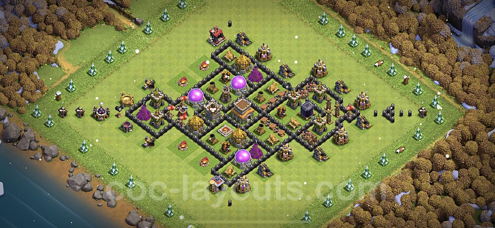 Ranked TH8 Hybrid Base – Anti 3-Star with Link CoC 2026