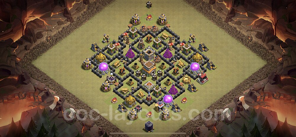 Ranked TH8 Hybrid Base β Anti 3-Star with Link CoC 2026