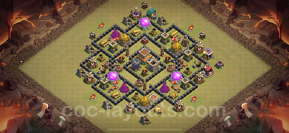 Ranked TH8 War Base – Anti Air with Link 2026