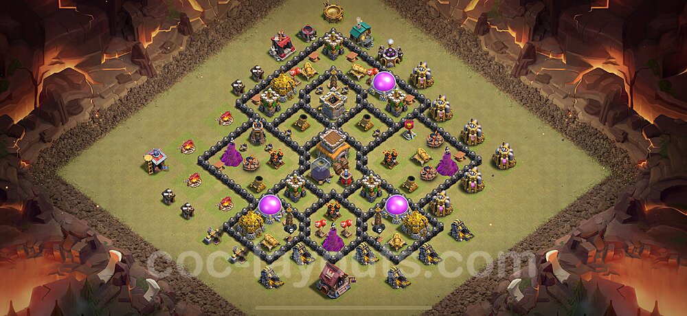 Ranked TH8 War Base – Solid Defense with Link 2025