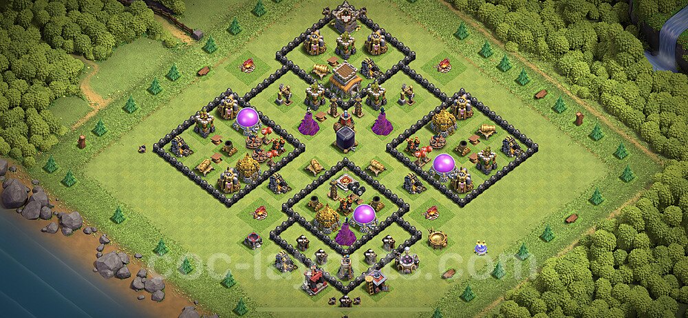 TH8 Hybrid Defense Base – Award-Winning Hybrid Layout 2025