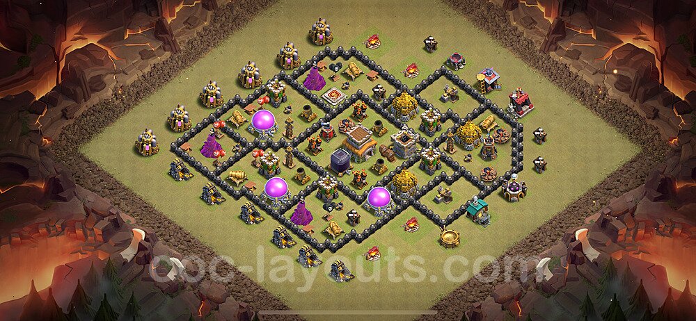 TH8 Hybrid Village Layout – Hybrid Defense Ranked Design 2025