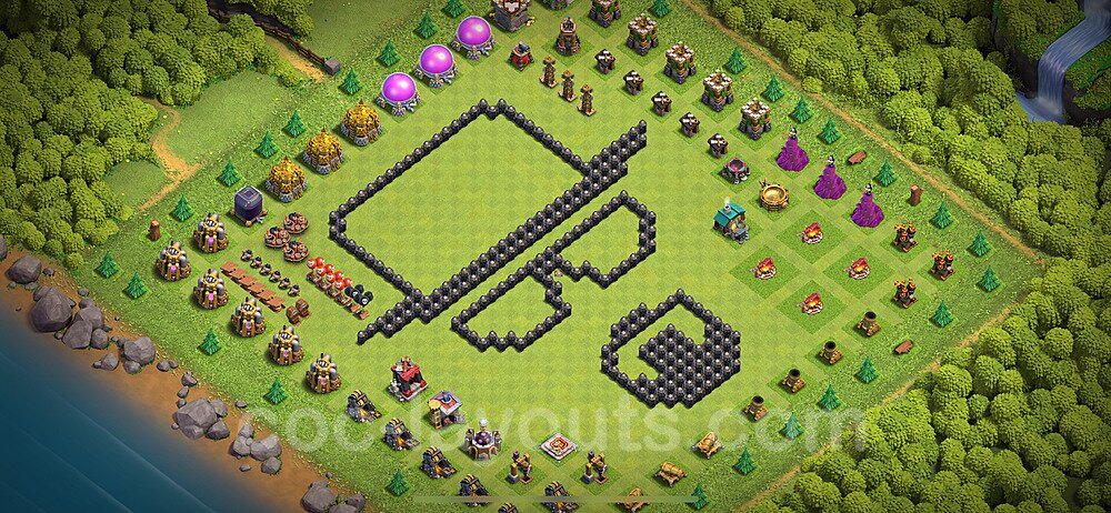 TH8 Solid Defense Base – Award-Winning War Layout 2025