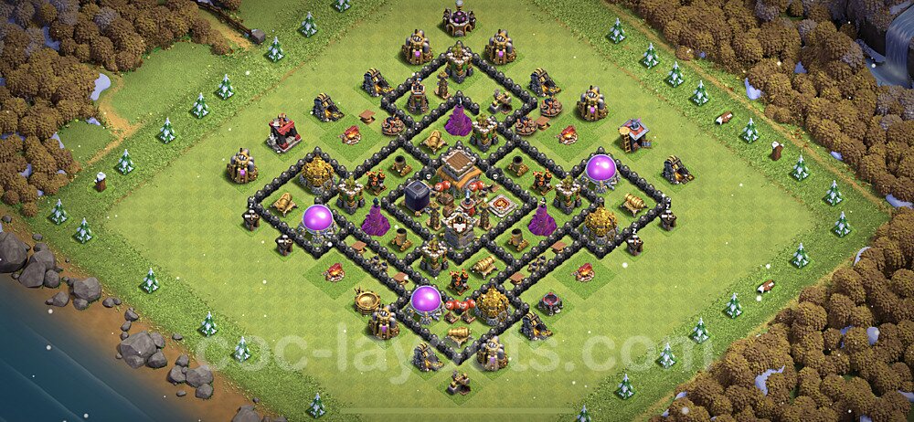 TH8 War Base with Copy Link – Anti Air Strategy 2026