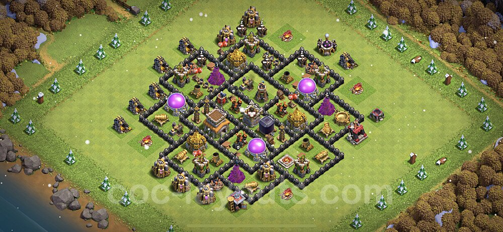 TH8 War Base with Link – Anti Air Layout 2026