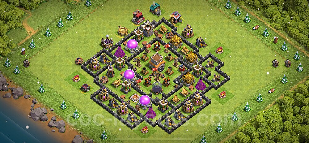 TH8 War Village Layout – Anti 3-Star Ranked Design 2026