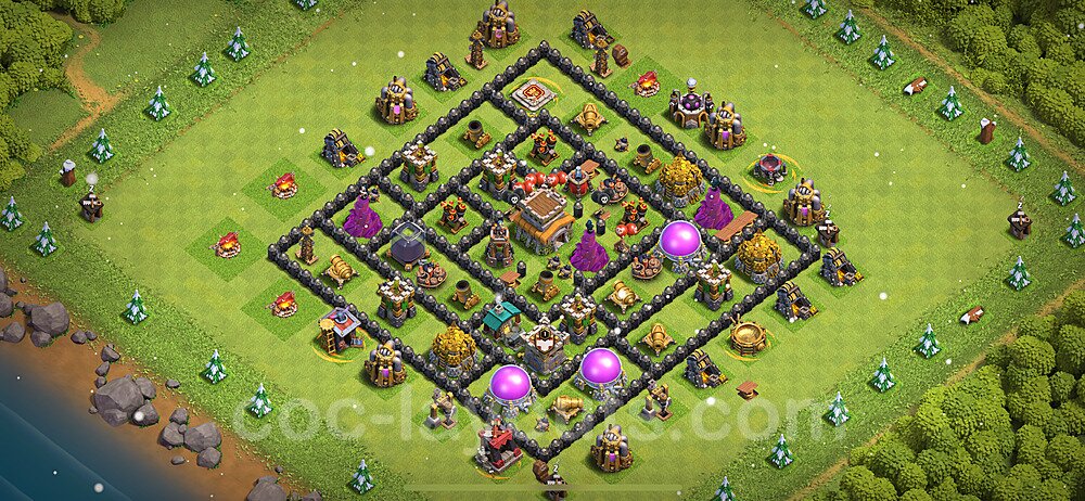 TH8 War Village Layout – Anti Everything Ranked Design 2026