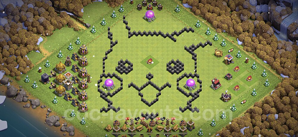 TH8 War Village Layout β Solid Defense Ranked Design 2026