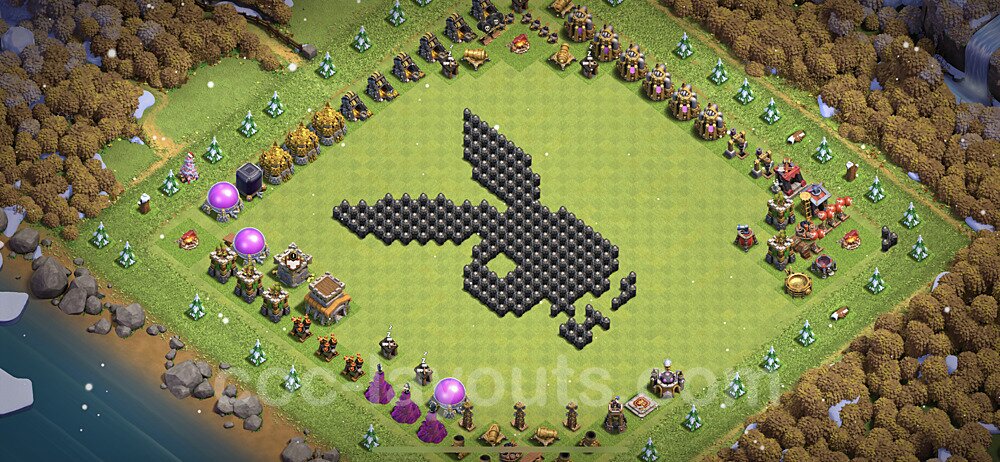 War Base Layout TH8 – Solid Defense Defensive Strategy 2026
