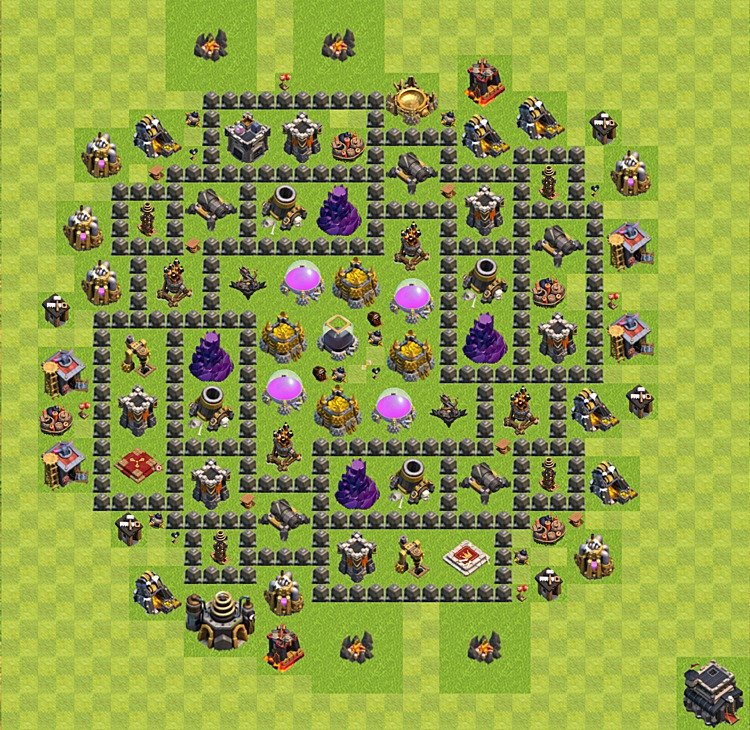 Clash of Clans TH9 Farming Base – Resource Protection Design 2025