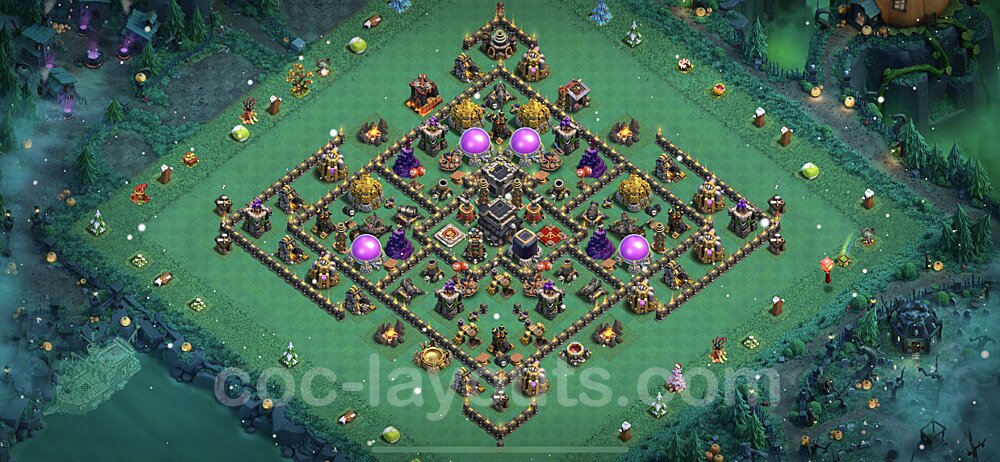 Clash of Clans TH9 Hybrid Base β Hybrid Defense Design 2026