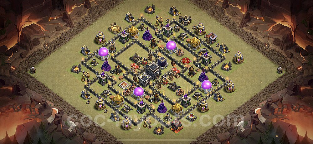 High Win-Rate TH9 Hybrid Base – Anti 3-Star Layout CoC 2026